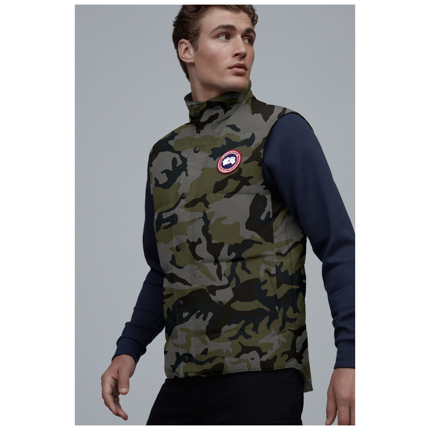 Garson Vest Print Classic camo coastal grey
